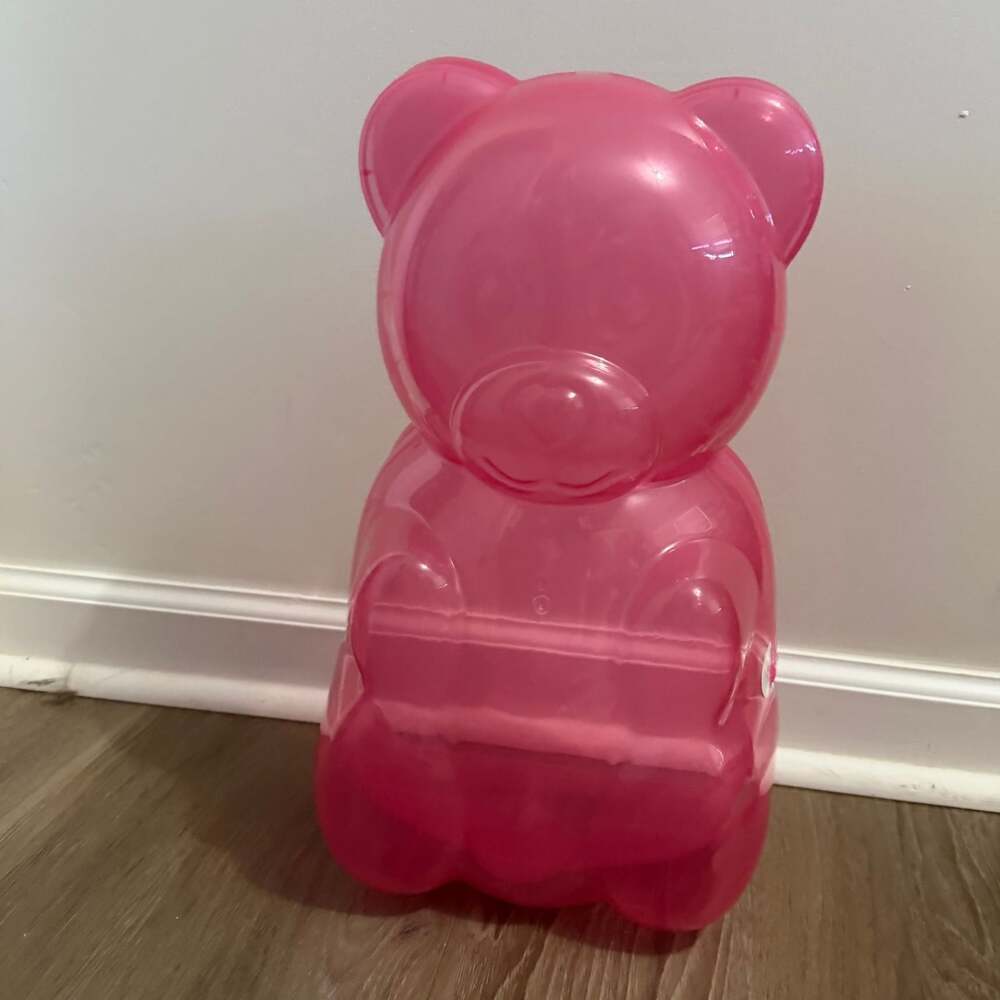 Gummy Bear Container 16" Pink Plastic Candy Jar Valentine's Day
